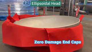 Roestvrijstalen eindkappen werden gedurende het hele proces beschermd door rood doek.