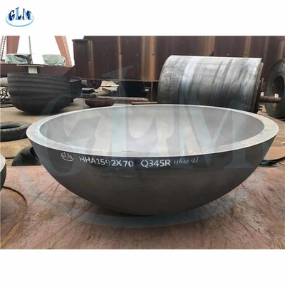 Q345R Mild staal Elliptische halfronde tankkoppen Afmetingen 1592 mm X 70 mm