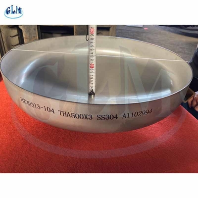 Hoofd de Schotelbeëindigen 500mm Diameter 3mm van SS304 THA Torispherical Dikte