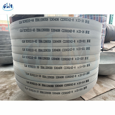 S30408 Hoofden 1200mm Diameter 18mm van de Roestvrij staal de Elliptische Tank Dikte