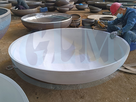 Tankkop van roestvrij staal, half-ellipsoïdaal plat eind