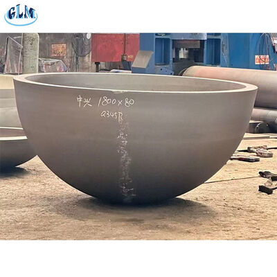 2-300mm dikte koolstofstaal halfronde tankkoppen vervaardigd volgens GB-standaard voor drukvaten